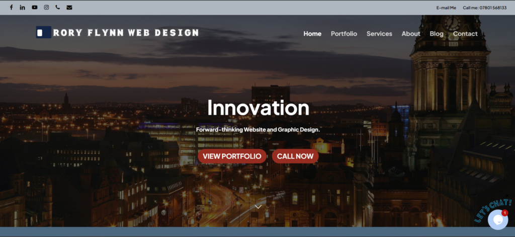 Rory Flynn Web Design homepage