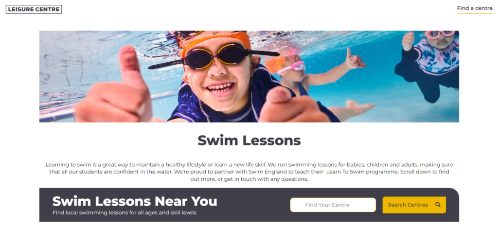 Quarry House Leisure Centre homepage